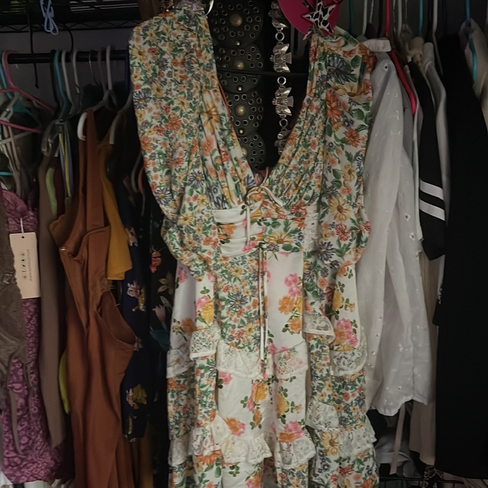 FOR LOVE & LEMONS ROSALYN MINI DRESS - MARIGOLD - Picture 4 of 5
